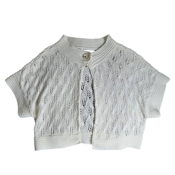 Nine West Cream Open-Knit Women's Poncho - Picture 3 of 7